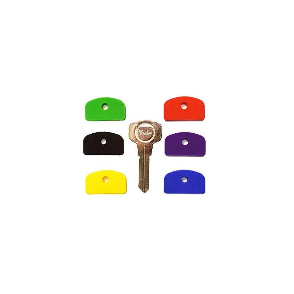 Set Of 6 1 Of Each Coloured Large Square Headed Identifying Key Caps For Yale Keys 5060420563399