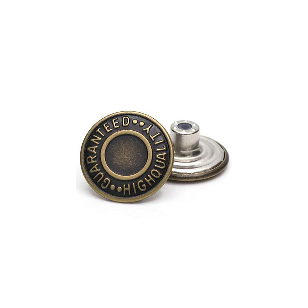20Mm Ghq Replacement Jean Tack Buttons No Sew Metal Buttons For Denims Jeans Jackets12 Sets Bronze 787446467986