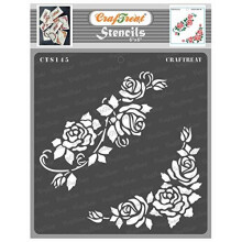 Flower Stencils for Furniture Painting Vintage Blushing Roses Size 6X6 Inches Rose Stencils for Painting on Canvas Garden Fabric Wood Floral Stencils