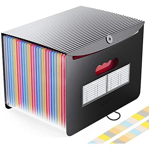 Expanding File Folder 24 Pockets Box File Document Organiser Folder