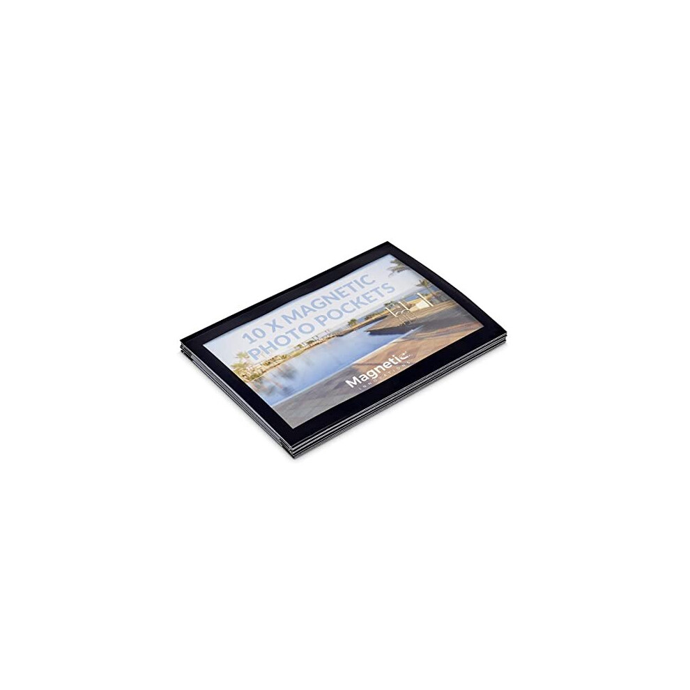 Pack of 10 Magnetic Photo Frames with Black Border 6x4 Strong Flexible Magnetic Backing