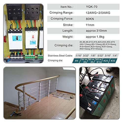 Hand Operated Hydraulic Crimping Tool Range 12 Awg To 20 Awg For Cable Lugs Hydraulic Crimping 