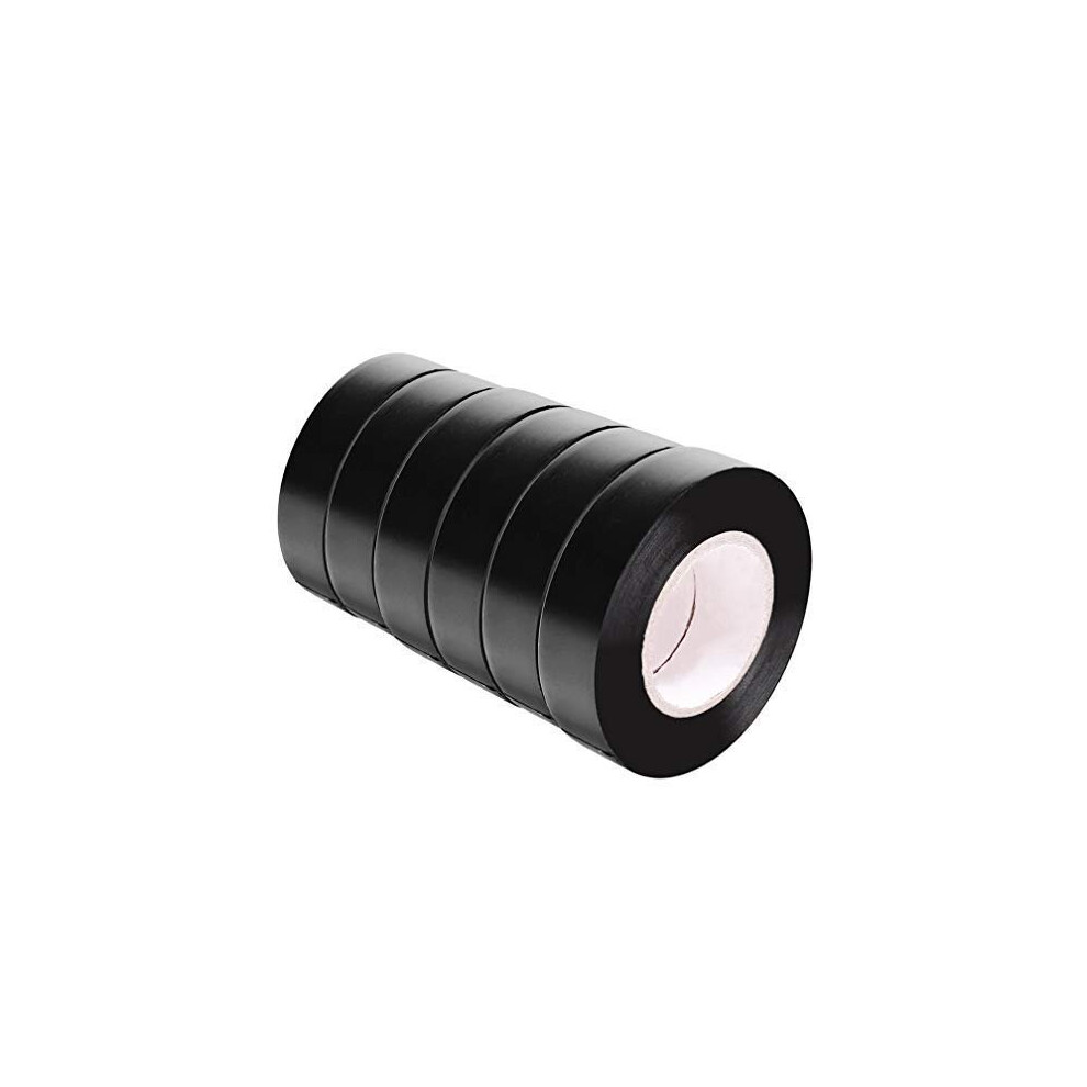 Insulation Tape 6 Pack Black 15Mm X 15M Electrical Tape Pvc Tape Adhesive Gaffer Tape 745678817092