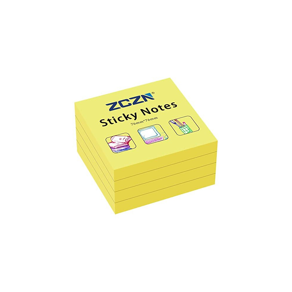 76 x 76 mm Sticky Notes 100 SheetsPad 4 Pads Yellow-image-OPC-PBKTR8D-NEW
