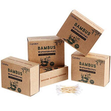 Bamboo Cotton Buds Pack of 5 1000 Pieces 100 Cotton Double Ear Swabs Sustainable Eco friendly Plastic Free Environmentally Clean Packaging