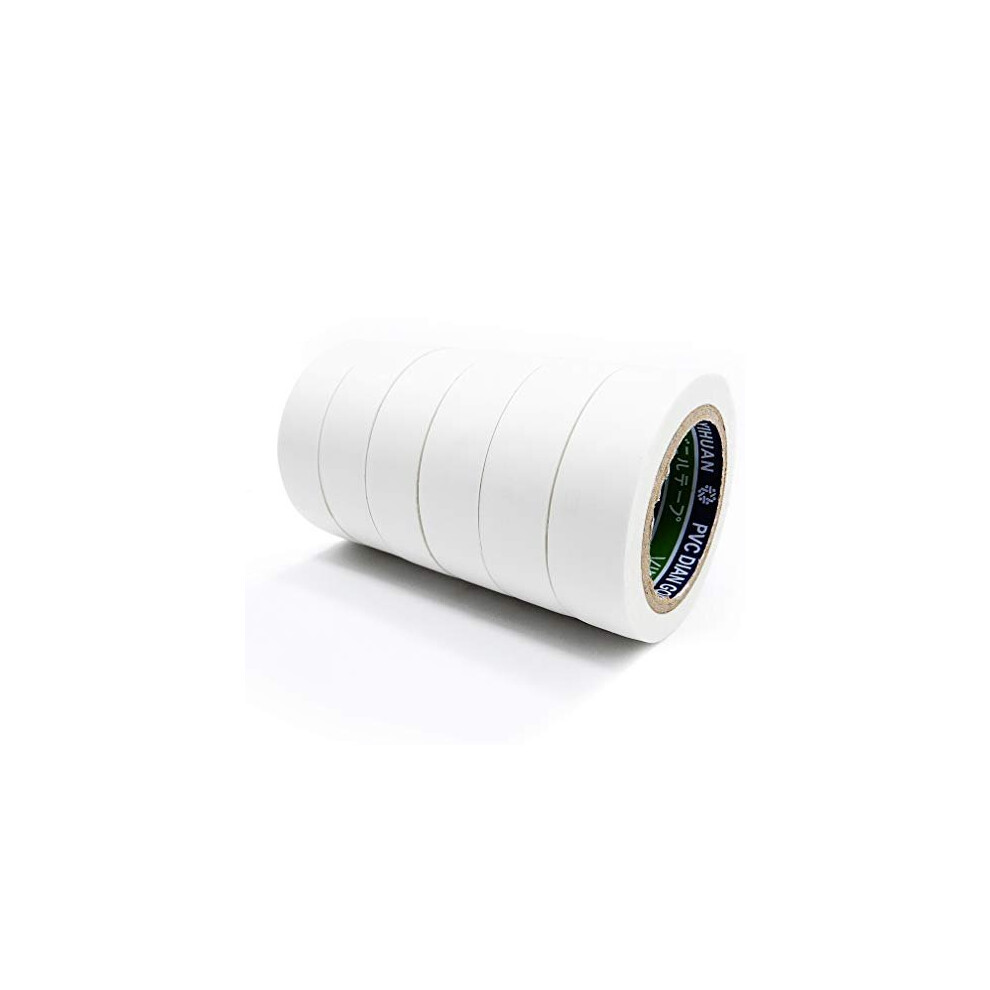 Insulation Tape 6 Pack White 17Mm X 9M Electrical Tape Pvc Tape Adhesive Gaffer Tape 745678817023