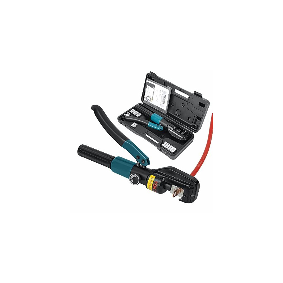 Hand Operated Hydraulic Crimping Tool Range 12 AWG to 20 AWG for Cable lugs Hydraulic Crimping Crimper Wire Terminal Lug Tool with 9 Pairs Dies
