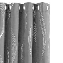 Grey Blackout Curtains for Living Room 72 Drop Silver Wave Line Foil Printed Blackout Curtains Thermal Insulated Curtains Eyelet Curtains for Baby