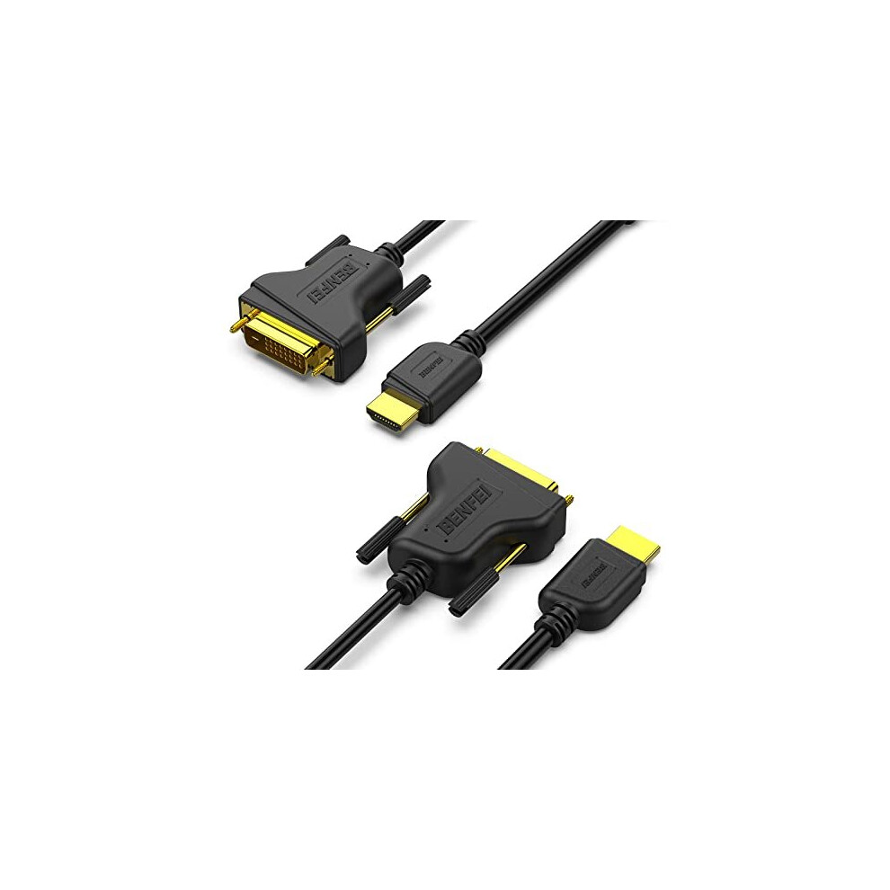 Hdmi To Dvi 2 Pack Hdmi To Dvi Cable Bi Directional Dvid 241 Male To Hdmi Male High Speed Adapter Cable Support 1080P Full Hd Compatible For Raspberry 6971785940741