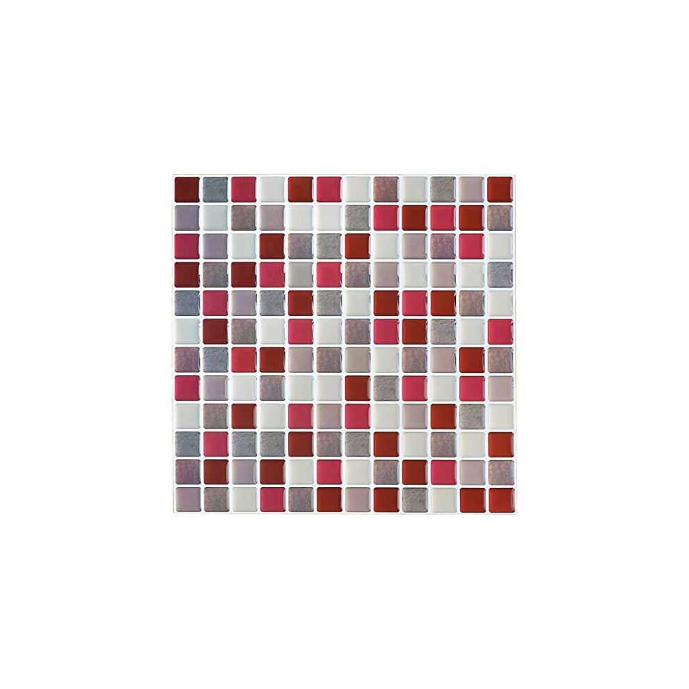 3D Mosaic Tile Stickers Bathroom Tile Decals Stickersred Tile Backsplash Kitchen Tile Wallpaper Tile Wall Stickers Vinyl Self Adhesive Tiles Peel And 745103679202