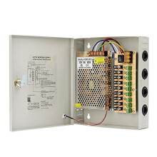 12V 5A Power Supply Box 9 Output 60W for CCTV DVR Monitoring Equipment Accessories Security System and Camera