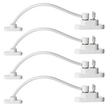 Pack of 4 Window Door Restrictor Security Lock Child Baby Security Wire Cable with Screws Keys White
