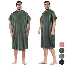 Hooded Poncho Towel Changing Robe Adults Surf Windproof Beach Robe Swim Towel for Outdoor Use Super Water Absorbent Compact Light Weight One Size Fit
