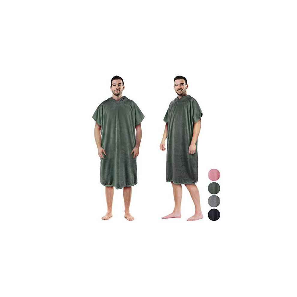 Hooded Poncho Towel Changing Robe Adults Surf Windproof Beach Robe Swim Towel for Outdoor Use Super Water Absorbent Compact Light Weight One Size Fit