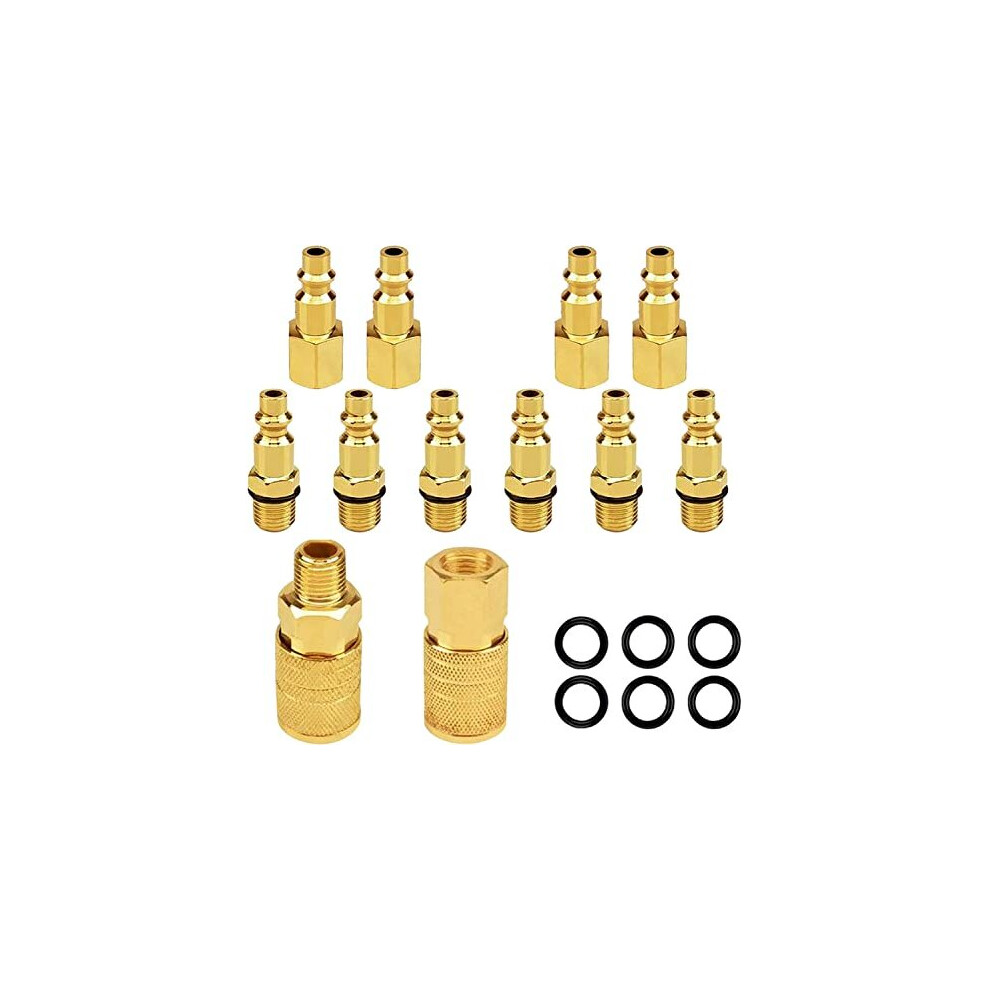 Air Coupler And Plug Kit 14 Npt Air Fittings Astarye 12 Pieces Industrial Type D Quick Connect Set 606321020033