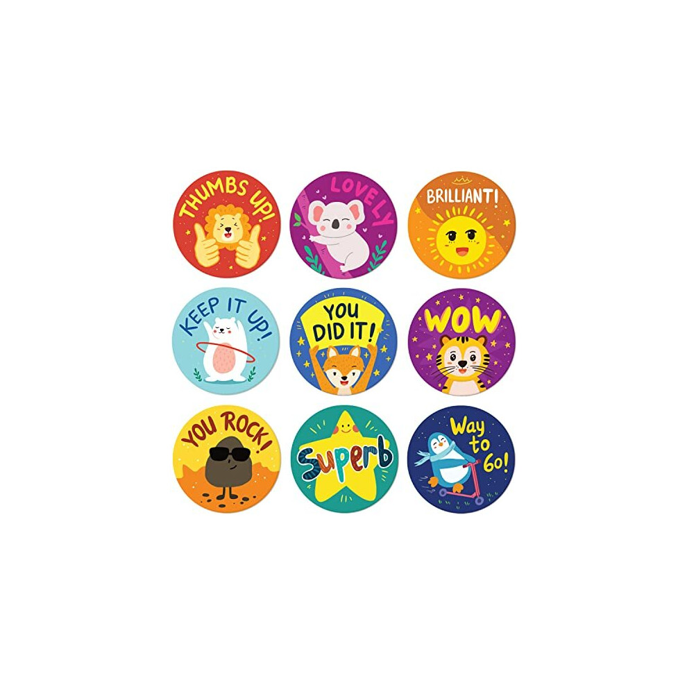 Reward Stickers for Kids by Sweetzer Orange 1008 Stickers 8 Assorted Designs 1 Inch School Stickers Teacher Supplies for Classroom Potty Training