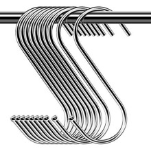 30 Pack S Hooks Heavy Duty Metal S Shaped Hooks Utility Hangers for Kitchen Utensils Office Bathroom Closet Workshop Garage Office Household Home