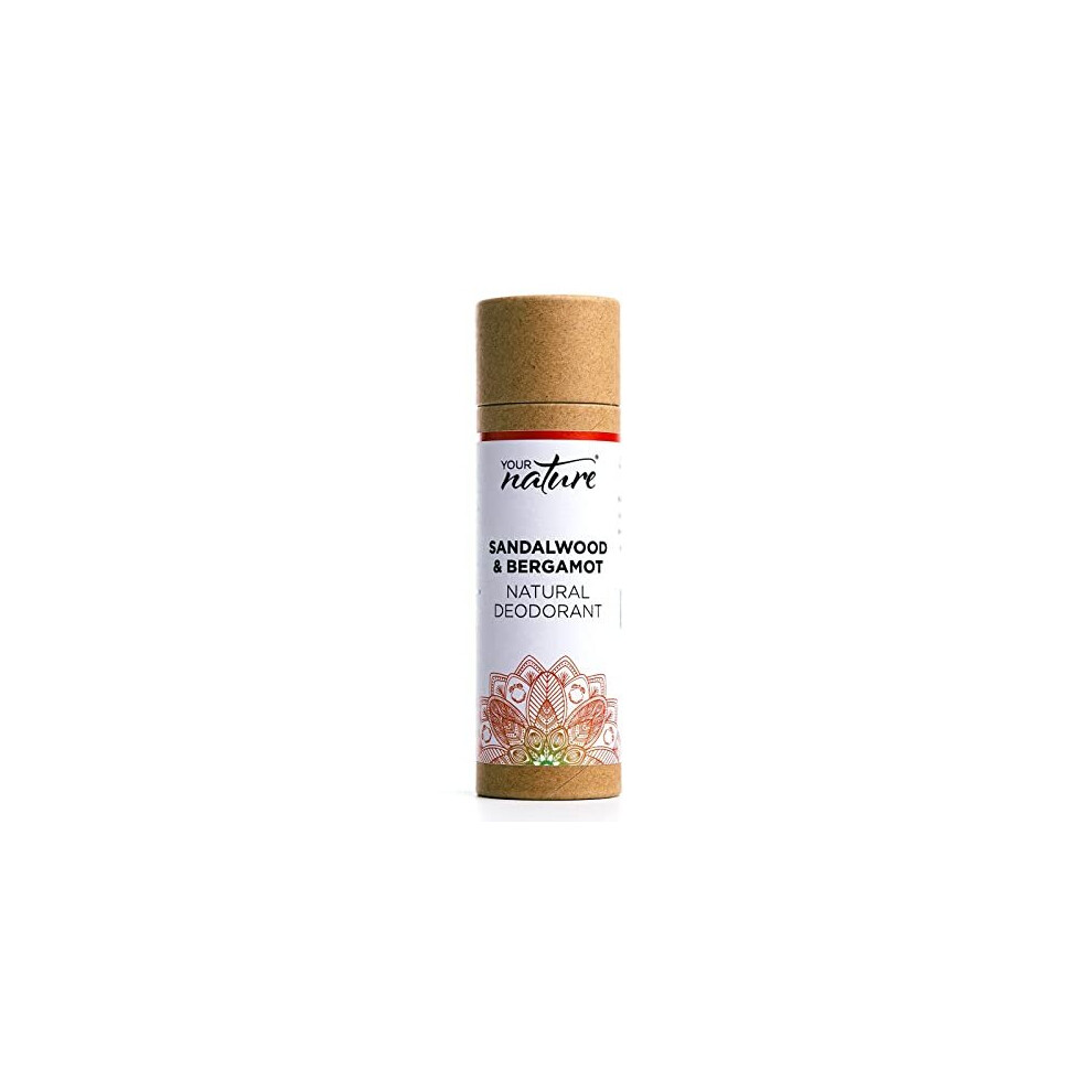Your Nature Sandalwood Bergamot Natural Deodorant Stick Plastic Free Recyclable Natural Ingredients Vegan Eco Friendly Cruelty Toxin Free Handmade In Uk 70G