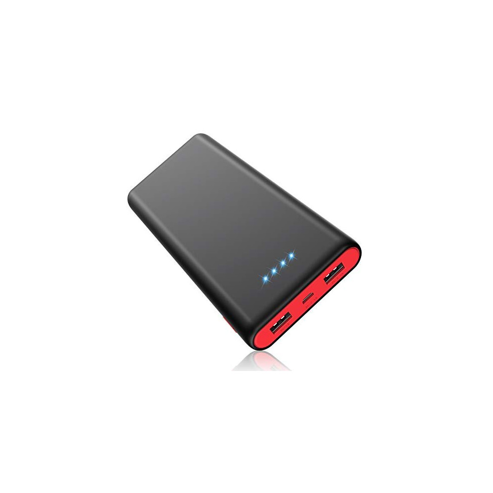 Power Bank Portable Charger 25800mAh Newest BlackRed Design High Capacity Power Banks with 2 USB Ports External Battery Pack with 4 LED Lights for