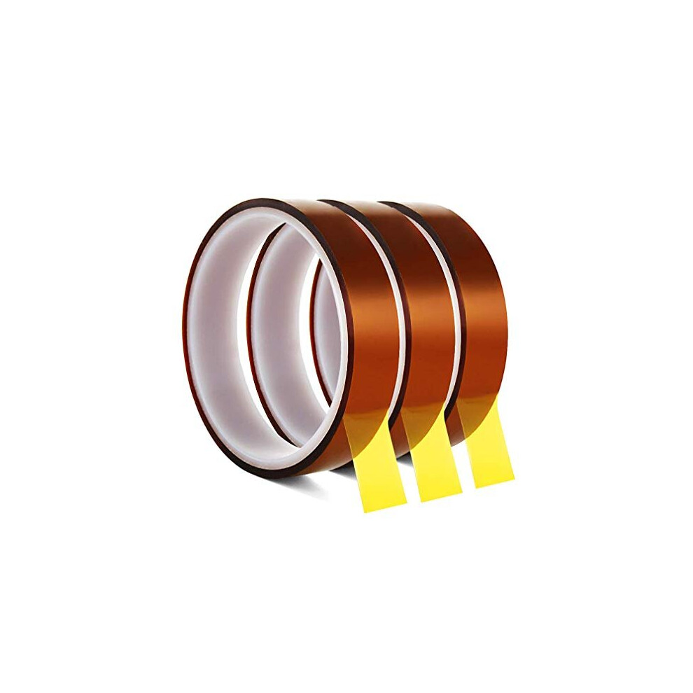Saconell High Temperature Heat Resistant Tape 20Mmx20m Polyimide High Temperature Resistant Tape Sublimation Heat Tape For Masking And Soldering3 Roll