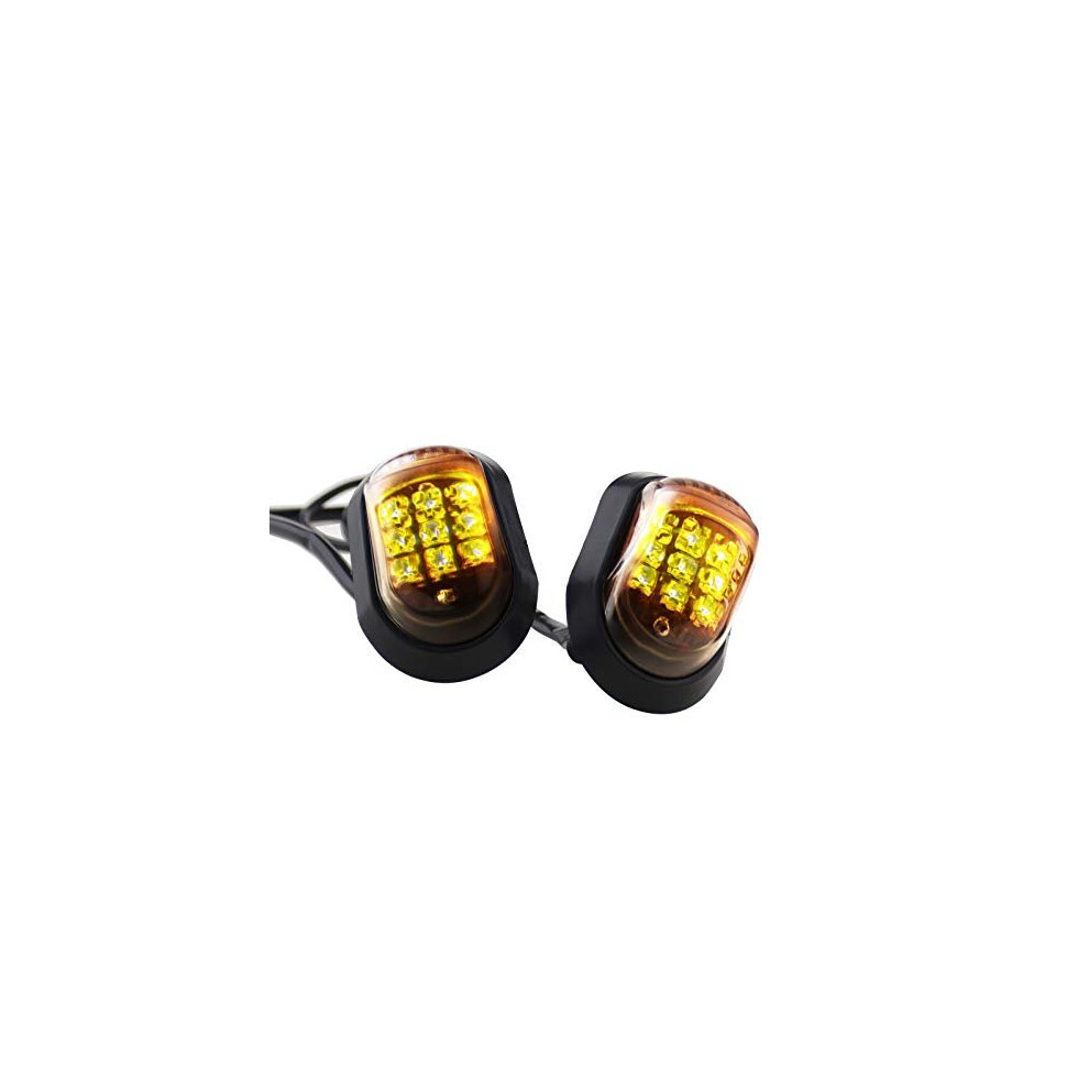 Pair Motorcycle Bike Turn Signals Flush Mount Led Lamp Indicator Waterproof Motorbike Amber/Light 762876598332