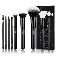 Set di Pennelli Makeup Jessup 10pz Nero Professionale con Setole Sintetiche Naturali