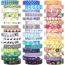 48 Rolls Washi Tape Set 8mm Wide Colorful Flower Style Design Decorative Masking Tape for DIY Craft Scrapbooking Gift Wrapping