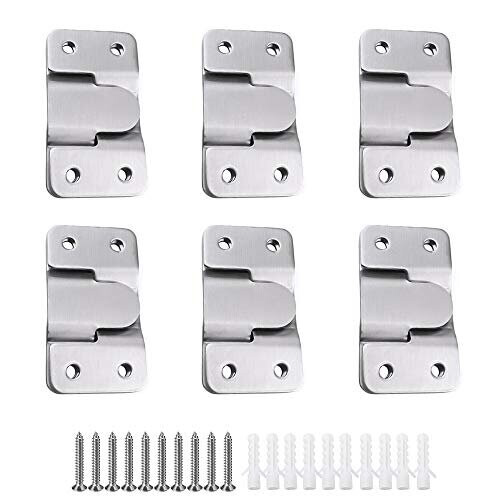 6 Pairs 12 Pack Flush Concealed Mount Bracket Interlocking Hang Buckle