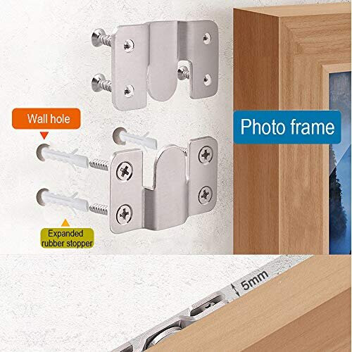 6 Pairs 12 Pack Flush Concealed Mount Bracket Interlocking Hang Buckle