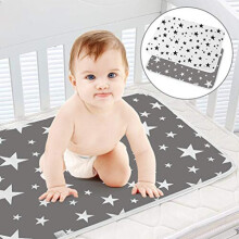 Baby Diaper Changing Pad SACONELL 2 Pack 196 X 275 Portable Waterproof Change Mat Unisex Newborn Diapering Sheet Protector Cotton Absorbent Sheet Bed
