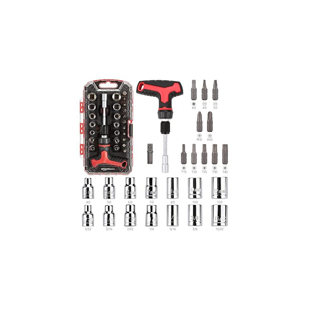 27Piece Magnetic Thandle Ratchet Wrench And Screwdriver Set 672352801521