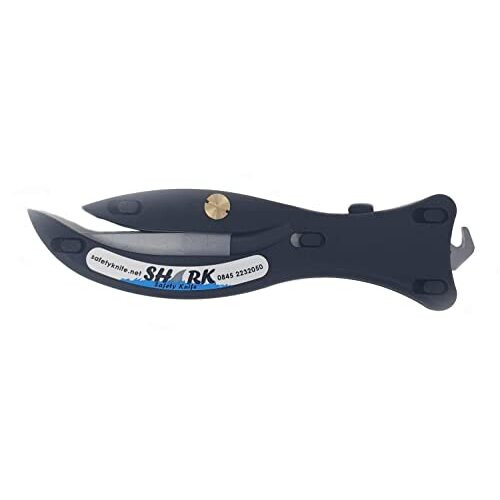 Shark Enclosed Blade Safety Box Cutter with Retractable Hook Black