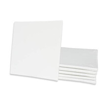 Amazon Brand Eono Canvas Panels 13cm x 13cm Set of 6 Blank 100 Cotton