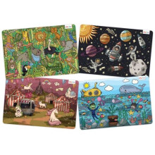 Kids Placemats Educational Placemat Non Slip Designer Set Ocean Space Jungle Unicorns Learning Placemat for The Dining and Kitchen Table for Kids and