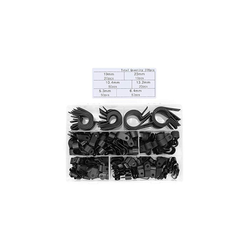 200Pcs Nylon Wire Cable Clamp P Clips Fastener Plastic Wire Clips For Wire Cable Conduit 778299021074