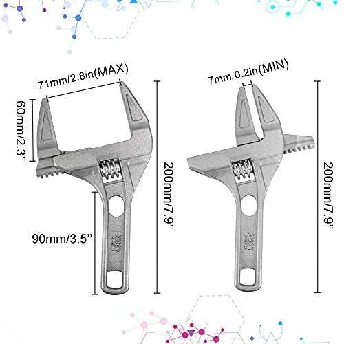 Adjustable Wrench OpenEnd Wide Jaw Spanners 668mm Basin Waste Spanner
