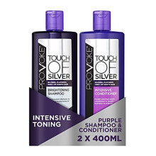 PROVOKE Touch Of Silver Brightening Purple Shampoo Intensive Conditioner 400ml Neutralises Yellow Orange Tones Formulated With Violet Blue Pigments