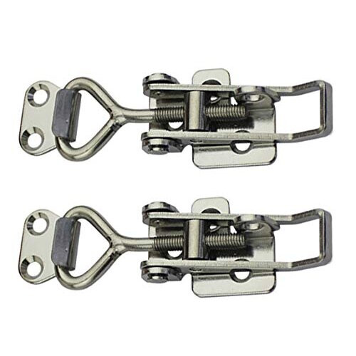 Adjustable Latch Buckle Cabinet Boxes Lever Handle Toggle Catch Latch Lock2 Pcs 2SRange97123mm
