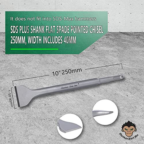 Chisel Set4Pcs SDS Plus Drill Bits Set Pointed Chisel Spade Chisel Flat Chisel and Groove Stone Chisel for Ceramics Floor iles Concrete 1