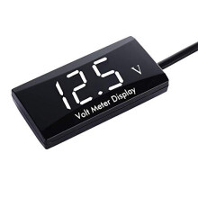 12V Car Digital Voltmeter Waterproof DC 12V LED Display Voltmeter for Car Motorcycle Voltage Volt Meter Gauge White LED