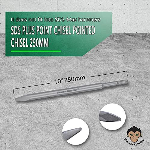 Chisel Set4Pcs SDS Plus Drill Bits Set Pointed Chisel Spade Chisel Flat Chisel and Groove Stone Chisel for Ceramics Floor iles Concrete 2