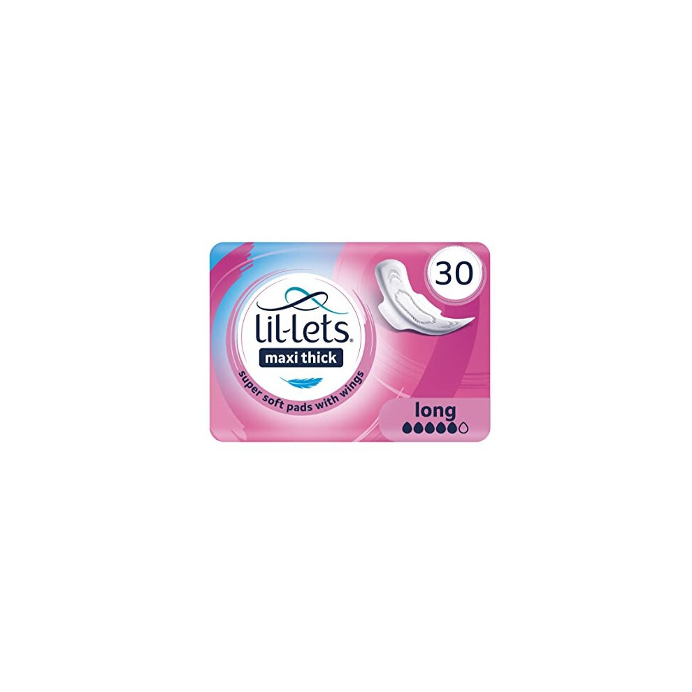 Maxi Thick Super Soft Sanitary Pads Long with Wings 1 Pack of 30 Maxi Pads