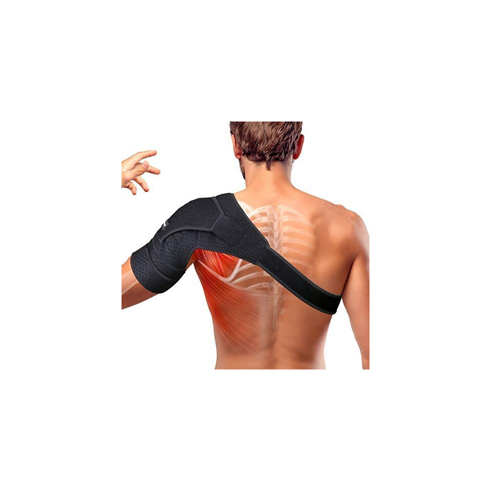 Thx4copper Magnetic Shoulder Brace Compression Support Wrap Belt Adjustable Stabilizerarm Injury Prevention For Dislocated Ac Joint Labrum Tear Pain Arthritis