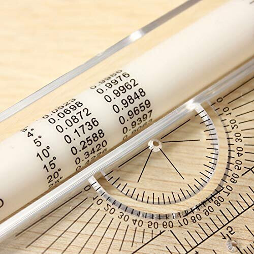 OriGlam 12-Inch Clear Rolling Ruler - Multi-Purpose Parallel Ruler, Compass, Protractor & T-Square for Drawing 1