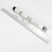 OriGlam 12-Inch Clear Rolling Ruler - Multi-Purpose Parallel Ruler, Compass, Protractor & T-Square for Drawing