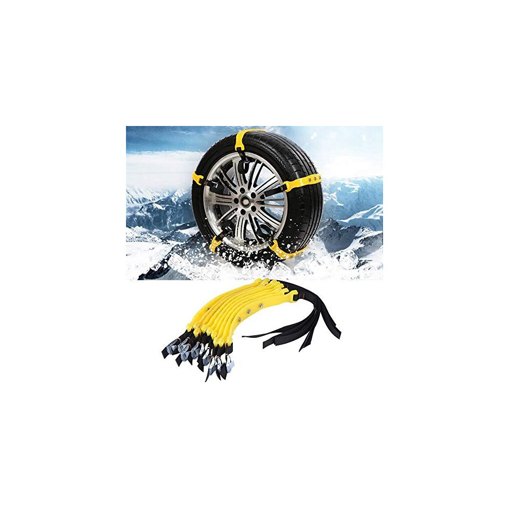 Snow Tyre Chain 10 Pcs Snow Chains Car Anti Slip Adjustable Car Tire Snow Chain Wheel Chain for Vehicle Car Truck SUV Tyre Emergency Use Yellow and-image-OPC-PBKTTM2-NEW