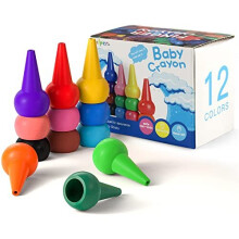 Baby Crayons for ToddlersWashable Wax Crayons for BabiesSafe and NonToxicChunky and Chubby Crayons for Kids Party BagsPersonalised and Colour Set