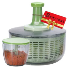 Salad Spinner and Chopper Large 6Litre Lettuce Greens Vegetable Washer Dryer with Bonus 09Litre Veggie Chopper Mixer Compact Storage Easy Push