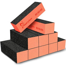 MARYTON Nagel Schleifblock, 80/80 Körnung für Acrylnägel, Maniküre-Tool mit 4 Mini-Nagel-Puffern, 10 Stück