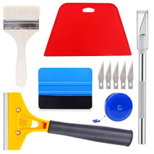 Wallpaper Hanging Kit Wallpaper Tools Wallpaper Smoothing Tool with Paint Brush Wallapaper Scraper Red Squeegee Tape Measure